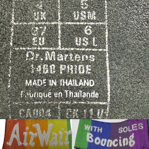 Dr. Martens 1460 FOR PRIDE 8 Eye Lace-Up Leather Boots Womens 6 / Mens 5 Unisex - Picture 15 of 16